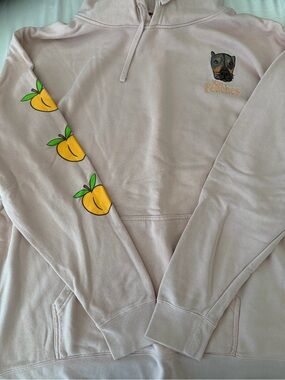 Miss Peaches Graphic Hoodie - Light Mauve with Peach Accents